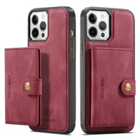 2 In 1 Magnetic Wallet Luxury Leather Phone Case for IPhone 13 12 11 Series