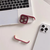 Top Bottom Borders Bumper Glass Lens Protective Case For iPhone 15 14 13 12 series