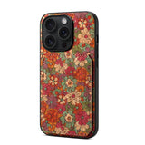 Flower Texture Wireless Charging Card Holder Case Suitable For iPhone 15 14 13 12 series