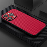 Carbon Fiber Case with Metal Camera Lens Cover For iPhone 14 13 12 series