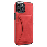 Luxury Card Slot Bracket Leather Case For iPhone 13 12 11 Series