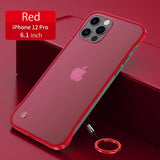 Ultra Thin Hard Frameless Translucent Case with Ring For iPhone 13 12 Series