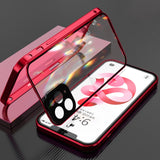 Double Sided Glass Magnetic Metal Phone Case With Camera Lens Protection Magnet Cover| For iPhone 13 12 11 Series