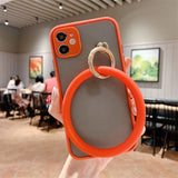Big Circle Wristband Matte Fashion Luxury Logo Transparent Phone Case For IPhone 11 Series