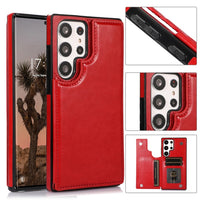 PU Leather Magnetic Closure Wallet Case for Samsung Galaxy S23 Ultra Plus