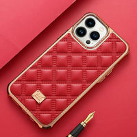 Luxury Leather Electroplate Soft Case For iPhone 14 series
