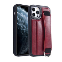PU Leather Wrist Strap Card Pocket Wallet Case for iPhone 14 13 12 series