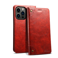 PU Leather Magnetic Flip Case with Card Holders Stand TPU Inner for iPhone 13 12 11 Series