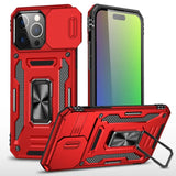 Slide Camera Protection Ring KickStand Armor Case For iPhone 15 14 13 12 series