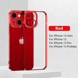 Plating Color Bumper Clear Camera Protector Case for iPhone 13 12 11 S