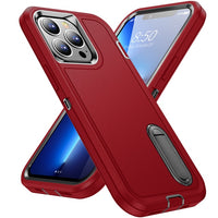 3 Layers Protection Military Grade Shockproof Heavy Duty Protective Case with Kickstand for iPhone 13 12 11 series