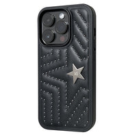 Rivet Stars Punk Shockproof Leather Case for iPhone 15 series