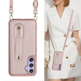 Crossbody Strap Card Slots Wallet Wristband Leather Case for Samsung Galaxy S23 S22 Ultra Plus