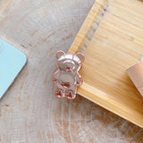 Cute Electroplated Bear Pattern Stand Finger Ring Bracket for iPhone Samsung Huawei Xiaomi