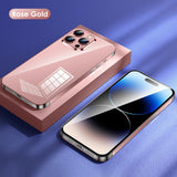 Metal Stainless Steel Shell Electroplated Shockproof Case For iPhone 14 13 series