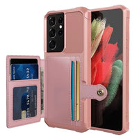 PU Leather Credit Card Holder Flip Wallet for Samsung Galaxy S21 Series