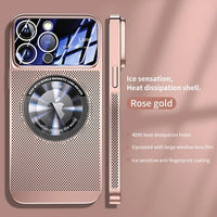 Heat Dissipation Magnetic Electroplated Mesh Case For iPhone 15 14 13 12 series