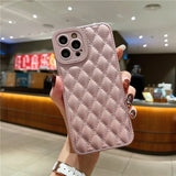 Luxury Diamond Lattice Soft Silicone Case for iPhone 14 13 12 series