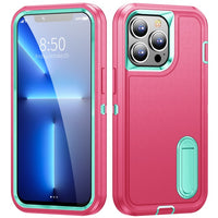 Heavy Armor Shockproof Case with Metal Bracket for iPhone 14 13 12 series