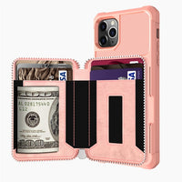 Luxury Fashion PU Leather Zipper Wallet Case for iPhone 11 Series