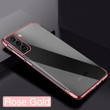 Luxury Plating Frame Transparent Silicone Case For SamSung Galaxy S21 S20 Series