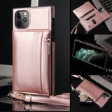 Crossbody Card Zipper Wallet Lanyard Holder Strap Pouch Cover Case for iPhone 12 & 11 Series