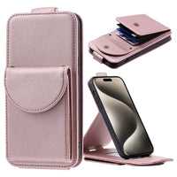 Flip Stand Leather Wallet Case With Hand Strap For iPhone 15 14 13 12 series