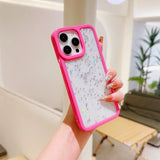 Candy Color Glitter Stars Sequin TPU Transparent Case For iPhone 15 14 13 12 series