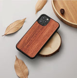 100% Wood Bamboo Walnut Shockproof Case for iPhone 13 12 11 Series