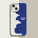 Klein Blue Oil Paint Solid Color Shockproof Soft Case For iPhone 14 13 12 series