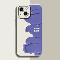 Klein Blue Oil Paint Solid Color Shockproof Soft Case For iPhone 14 13 12 series