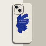 Klein Blue Oil Paint Solid Color Shockproof Soft Case For iPhone 14 13 12 series