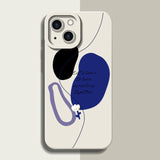 Klein Blue Oil Paint Solid Color Shockproof Soft Case For iPhone 14 13 12 series