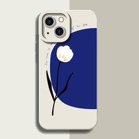 Klein Blue Oil Paint Solid Color Shockproof Soft Case For iPhone 14 13 12 series