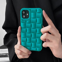 3D Cube Weave Pattern Silicone Case for iPhone 14 13 12 series