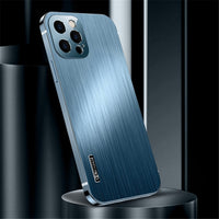 Stainless Frame Brushed Acrylic Shockproof Armor Case For iPhone 13 12 Series