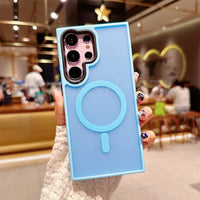 Magsafe Magnetic Wireless Charge Shockproof Clear Acrylic Case For Samsung Galaxy S23 S22 Ultra Plus