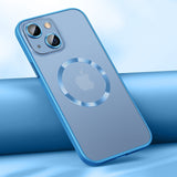 Magsafe Silicone Case with Lens Glass Protection for iPhone 14 13 12 series