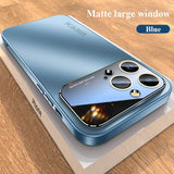 Luxury Glass Camera Lens Protection Matte Shockproof Bumper Hard Case For iPhone 14 13 12 series