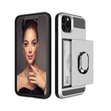 Fabulous Slide Card Slot Ring Holder Case For iPhone 13 12 11 Series