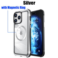 HD Transparent Stainless Steel TPU PC Case for iPhone 14 series