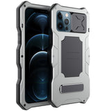 Rugged Aluminum Military Grade Armor Slide Camera Lens Kickstand Case for iPhone 13 12 11 Pro Max