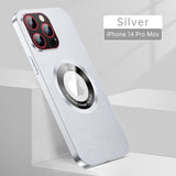 Luxury Magnetic Metal Glass Lens Protection Soft TPU Case For iPhone 14 13 12 series