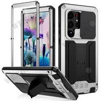 Military Full-Body Rugged Case With Built-in Kickstand and Slide Camera Protective For Samsung S23 S22 S21 series