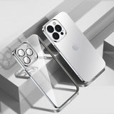 Plating Silicone Camera Lens Protection Phone Case on For iPhone 13 12 11 Pro Max Mini