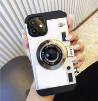 3D Retro Camera PU Leather Case For iPhone 13 12 11 series