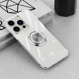 Plalting Transparent Silicone Magnetic Case with Ring Holder For iPhone 14 13 12 series