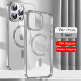 Luxury Magsafe Magnetic Wireless Charging Clear Silicone Case For iPhone 14 13 12 series