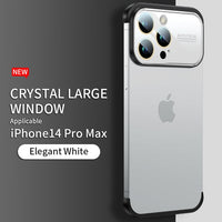 Glass Large Window Ultra Thin Light Shell Glass Lens Film Case For iPhone 14 13 12 series