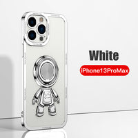 Plating 3D Astronaut Magnetic Ring Holder Case for iPhone 13 12 11 Pro Max
